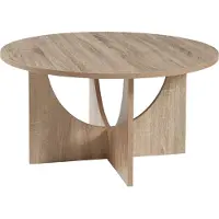 En.casa Salontafel 'Rindal', rond, 80 x 42 cm, met een eikenhoutlook