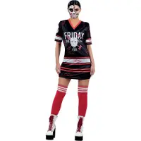 Smiffys Kostuum jurk -XS- Friday the 13th Rood/Groen