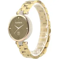 Strap-it Stalen Smartwatch bandje - Geschikt voor Garmin Lily stalen band - goud - Horlogeband / Polsband / Armband
