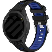 Strap-it Smartwatch siliconen sport bandje - geschikt voor Garmin Vivoactive 4 (45mm) / Venu 2 / Venu 3 / Forerunner 255 / Forerunner 265 - zwart/blauw