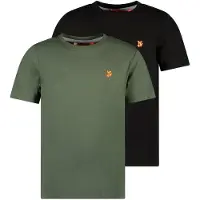 TYGO & vito T-shirt - zwart/donkergroen (set van 2) Jongens Jersey Ronde hals - maat 146/152
