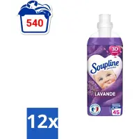 Soupline - Wasverzachter - Lavendel - 45 Wasbeurten - 1L - Voordeelverpakking - 12 stuks