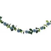Chaks Kunstbloem slinger dahlia's - 220 cm - blauw - bruiloft versiering - guirlande - decoratie