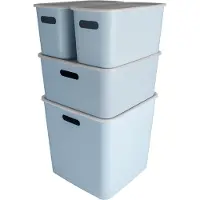 Sunware Sigma Home cube opbergbox - Set van 4 - Blauw