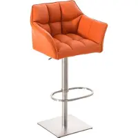 CLP Barkruk Damas E1 - Kunstleer, roestvrijstalen frame - Oranje