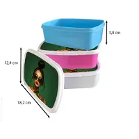MuchoWow Broodtrommel Roze - Lunchbox Vrouw - Groen - Modern - Bril - Abstract - Brooddoos 18x12x6 cm - Brood lunch box - Broodtrommels voor kinderen en volwassenen