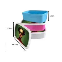 MuchoWow Broodtrommel Roze - Lunchbox Vrouw - Groen - Bril - Aesthetic - Modern - Brooddoos 18x12x6 cm - Brood lunch box - Broodtrommels voor kinderen en volwassenen