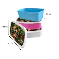 MuchoWow Broodtrommel Roze - Lunchbox Vrouw - Panterprint - Jungle - Natuur - Luxe - Brooddoos 18x12x6 cm - Brood lunch box - Broodtrommels voor kinderen en volwassenen