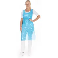 Hygostar plastic wegwerp schort blauw - 200 stuks - 16 micron