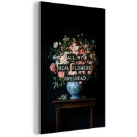 MuchoWow Aluminium schilderij 120x180 cm - Wanddecoratie metaal - Bloemen - Art - Pastel - Quotes - Metalen muurdecoratie woonkamer - Decoratie industrieel - Foto op dibond - Industriële accessoires slaapkamer