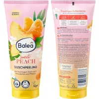 Balea Lichaamsscrub Sweet Peach - Bodyscrub | 1x 200 ml - met Perzik en Mandarijn Geur | Met Exfoliërende Korrels van Natuurlijke Oorsprong - Limited Edition 2025