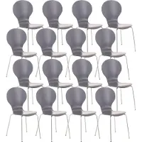 CLP Diego Set van 16 bezoekersstoelen Hout/grijs