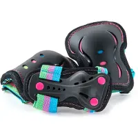 SFR Essentials Triple Pad Set Junior Zwart - Roze - Blauw L