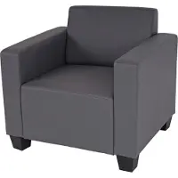 MCW Fauteuil Loungefauteuil Lyon, kunstleer ~ donkergrijs