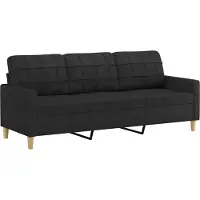 vidaXL Driezitsbank 180 cm stof zwart