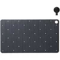Sealskin Ribb - Antislip badmat 40x70 cm - Antraciet - inclusief zwarte haak