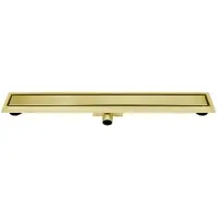 Guido Gusto Mat goud RVS Douchegoot compleet met flens 50x7x6,7cm gesloten rooster