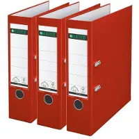 Leitz 180° Ordner PP A4 - Rugbreedte van 80mm - Voordeelverpakking (3 stuks) - Rood