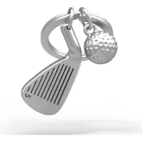 Metalmorphose sleutelhanger golf club - Zilver / 4 x 3.5 x 0.5 cm / Metaal