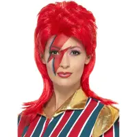 Smiffys Spacestar bowie pruik (rood)