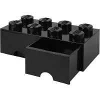 LEGO Opbergbox met 2 Lades Brick 8 Zwart