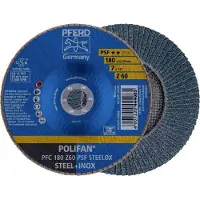 PFERD TOOLS 67766185 PFC 180 Z 60 PSF STEELOX Lamellenschijf Diameter 180 mm Boordiameter 22.23 mm Korrelgrootte (num) 60 RVS, Staal 10 stuk(s)