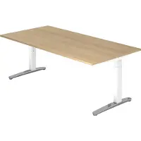 Hjh OFFICE PRO XTRA XB 2E WC - 200 x 100 Eiken Tafelhoogte I In hoogte verstelbaar