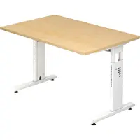 Hjh OFFICE PRO MEGA 12 W - 120x80 Tafelhoogte I In hoogte verstelbaar Esdoorn/Wit