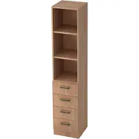 Hjh OFFICE PRO SIGNA G 7600 SG - Walnoot Hoogte van de map | 5 OH Kast met 4 lades Greeplijst kunststof