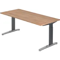 Hjh OFFICE PRO XTRA XB 19 GC - 180 x 80 Walnoot Tafelhoogte I In hoogte verstelbaar