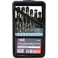 AWTOOLS GRĄŽAS METALAS HSS M2 CPL. 25 vnt. (1,0-13,0 mm)