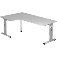 Hammerbacher Matrix VOS Hoogteverstelbaar Hoekbureau Vrije vorm Grijs C-Voet 2,000 (B) x 1,200 (D) x 850 (H) mm Spaanplaat, Staal