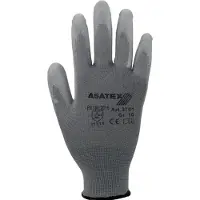 Asatex Handschoen | maat 8 grijs | EN 388 PSA-categorie II | nylon met polyurethaan | 12 paar - 3701/8