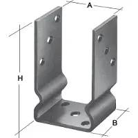 GAH Alberts 217648 U-Pfostenträger - Feuerverzinkt, 121x150x100x60mm