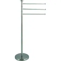 Spirella MSV Handdoeken rek badkamer - zilver chroom metaal - 33 x 89 cm - Handdoekrekken