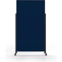MAGNETOPLAN mobiel presentatiebord VarioPin Black, staand/liggend formaat, dubbelzijdig, B 1000 x H 1800 mm, vilt/aluminium, blauw/zwart
