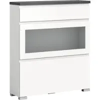 Hioshop Shoelove schoenenkast 2 kleppen, 1 lade 95x109cm wit,grijs.