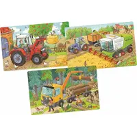 Goki Puzzel - Voertuigen - 24 Stukjes - 3 Modellen - 27,5X17,5X0,3Cm - Hout - 3 Jaar