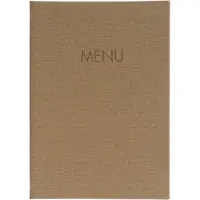 Sigel menukaartmap, DIN A5, gummibinding, reliëf, beige, 5 stuks + 2 dubbele transparante hoezen