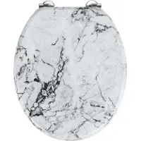 Wenko WC bril Onyx - Marmer decor - MDF FSC gecertificeerd - RVS scharnieren - Toiletbril decor - Toiletzitting met print