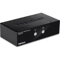 Trendnet KVM-schakelaar - - TK-241DP - 2 Poorten - USB-interface - Zwarte kleur