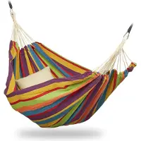Relaxdays Hangmat katoen - 150 x 190 cm - met bevestigingsset - tot 300 kg