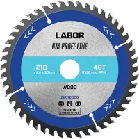 Labor HM cirkelzaagblad hout 210x30x2,4 mm 48T