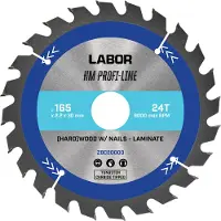 Labor HM cirkelzaagblad hard hout 165x30x2,2mm 24T