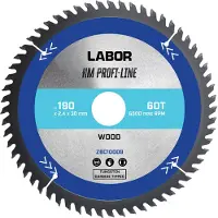 Labor HM cirkelzaagblad hout 190x30x2,4mm 60T
