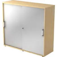 Hjh OFFICE PRO BETA 1753S - Esdoorn/Zilver Hoogte van de map | 3 OH Schuifwandkast Chrome metaal handgreep