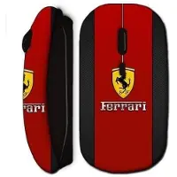 MANIACASE Draadloze muis - Ferrari - Rood Zwart - USB WiFi - Compatibel met Mac en PC - Ergonomisch