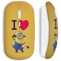 MANIACASE Draadloze Muis - Ik hou van minion - Geel - Compatibel met Mac en PC - Inclusief wifi USB-stick