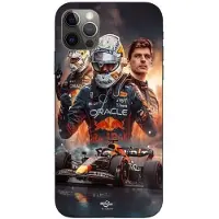 MANIACASE Coque - - iPhone 15 Pro Max - Zwart - Flexibel - Verstappen F1 kunst achtergron