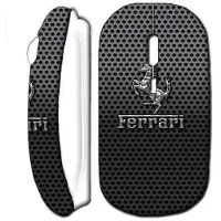 MANIACASE Draadloze Muis - Ferrari - Metaal Effect - Wit - USB - Compatibel met Mac en PC